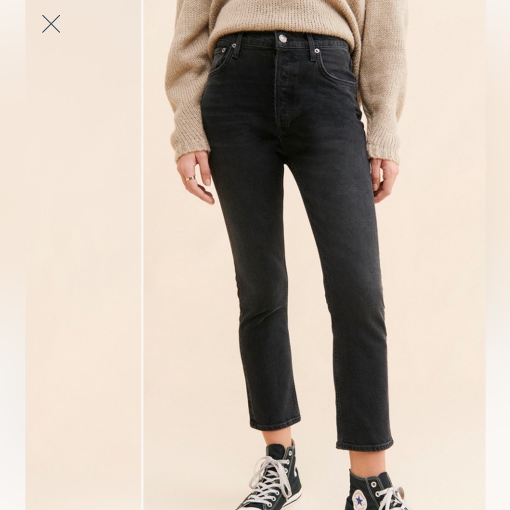 Agolde Riley Cropped Slim Straight Jeans